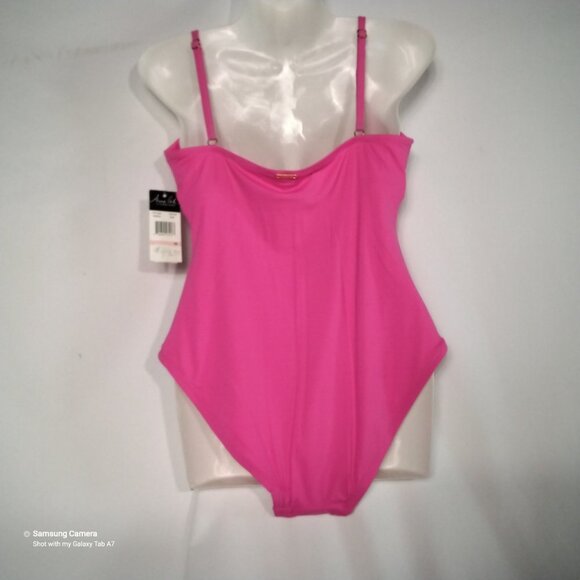 Anne Cole 1 Pc. Pink Swimsuit Removable Foam Cups Adjustable Straps NWT Size 10 - Picture 9 of 10